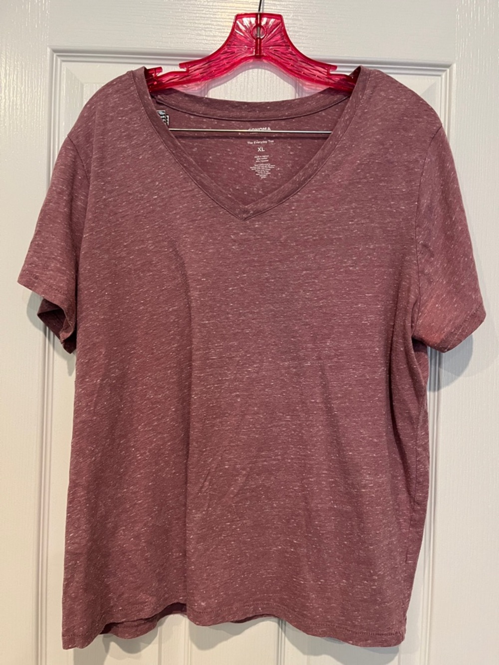 Sonoma Mauve Speckled V-Neck Everyday Tee